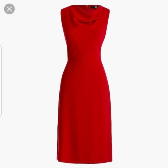 J. Crew Cowlneck Sheath Dress 365 Crepe Wool Sleeveless Black 14 Pencil Dress - Picture 11 of 11